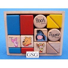 Houten blokken in kist Winnie the Poeh nr. 6087-02