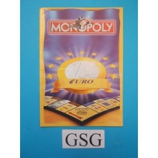 Monopoly Euro editie handleiding nr. 0299 05597 104-302