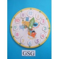 Houten puzzelklok Sesamstraat 12 st nr. 80311-00