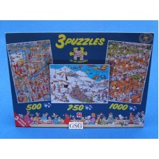 Jan van Haasteren  3 puzzels 500 750 1000 st nr. 80189-03