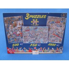 Jan van Haasteren 3 puzzels 500 750 1000 st nr. 80110-02